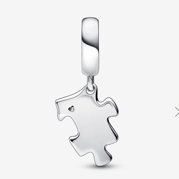 Sparkling Puzzle Piece Dangle Charm - Picture 4 of 7